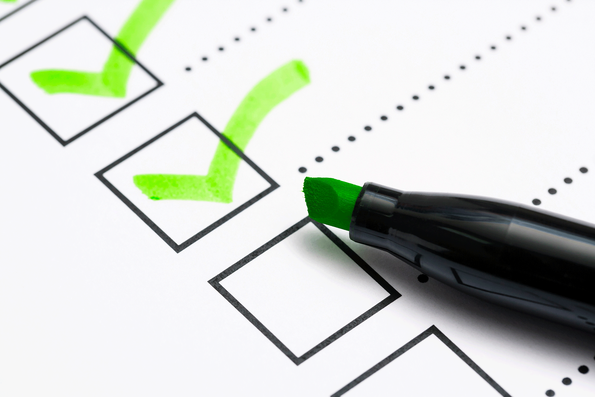 Checkliste mit Haken